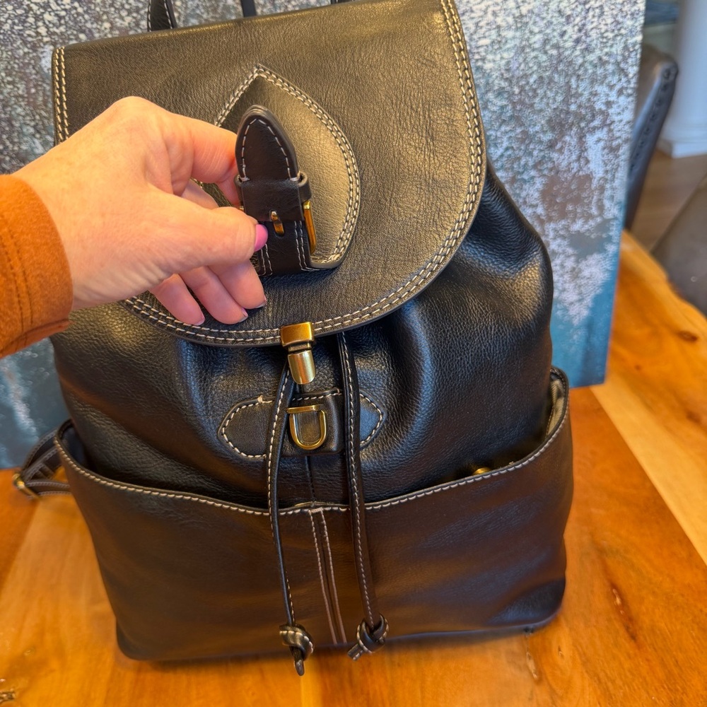 Fossil Luna Vintage Y2K Minimalist Black Leather Backpack(EUC) - Picture 4 of 12